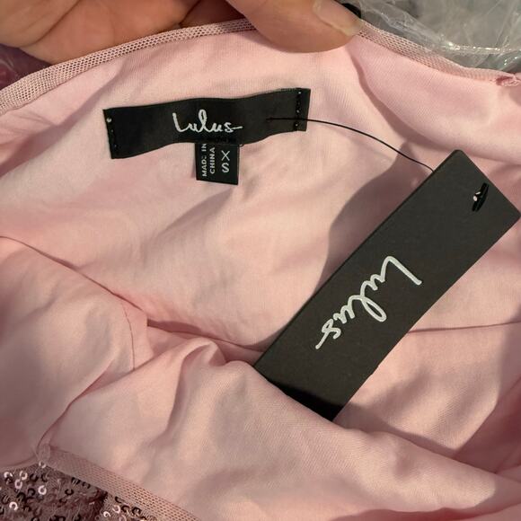 Popular Invite Pink Sequin Mesh Feather Mini Dress, XS 2209336 - Picture 6 of 8